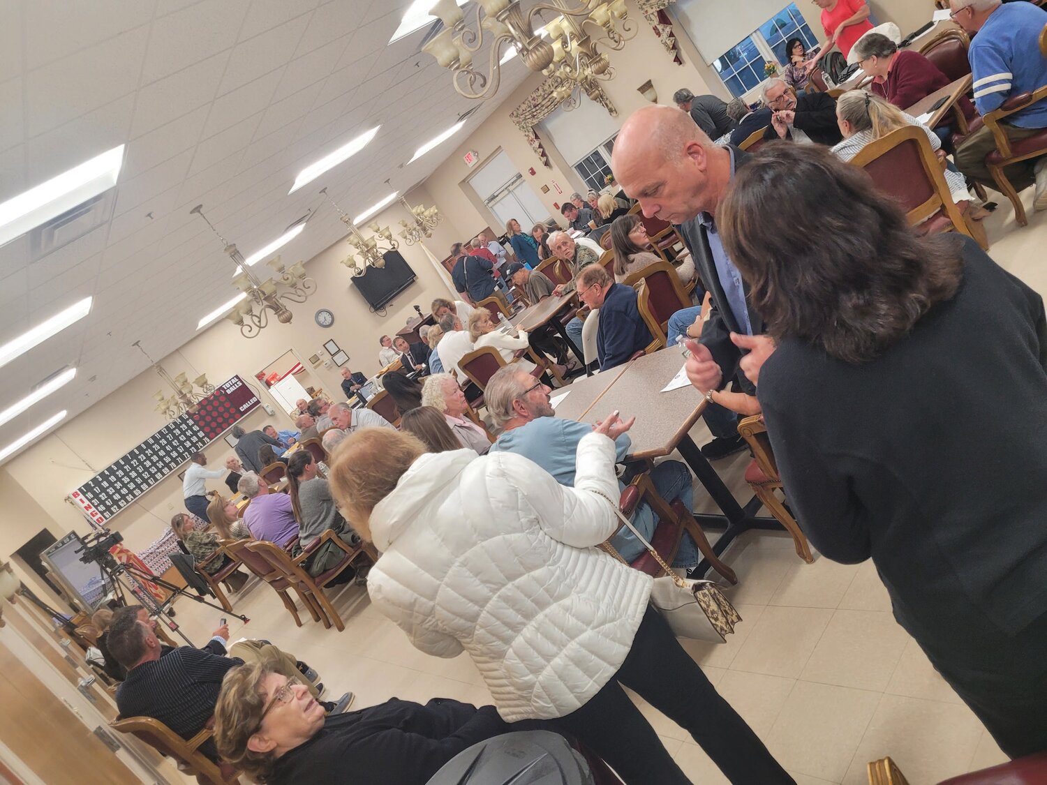 PACKED HOUSE: Residents packed the Johnston Senior Center last Thursday night. They’re back to fighting a large solar development once again proposed for a residential neighborhood in town.